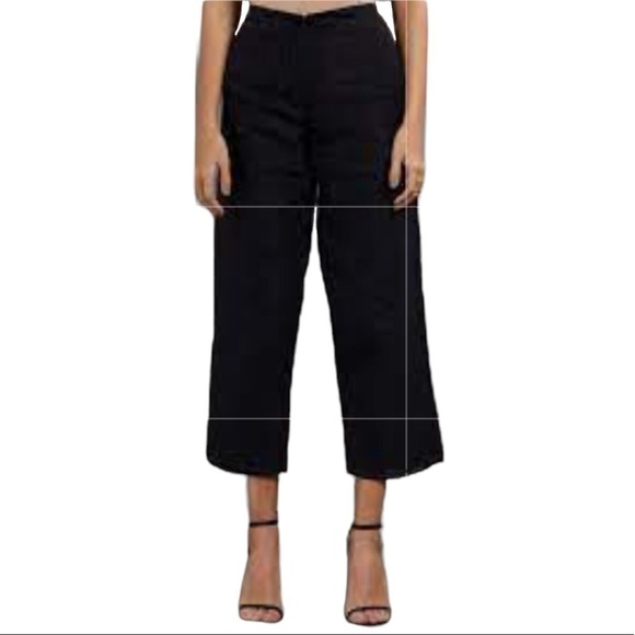 SKÖDIA Wide Leg Crop High Rise Satin Utility Pant Brand worn by Rhianna - Picture 1 of 10